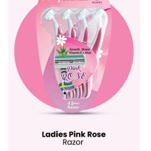 Ladies Pink Rose Razor (Pack of 4)