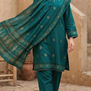 ‎JAQCAURD DORIYA Lawn -S-J-COL-8 GOLD BLUE